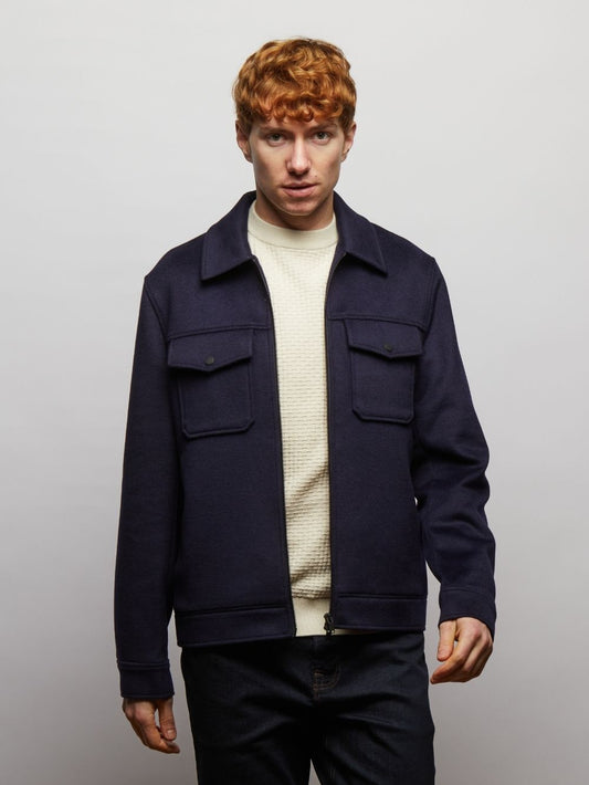 Steele Wool Blend Zip Front Short Jacket