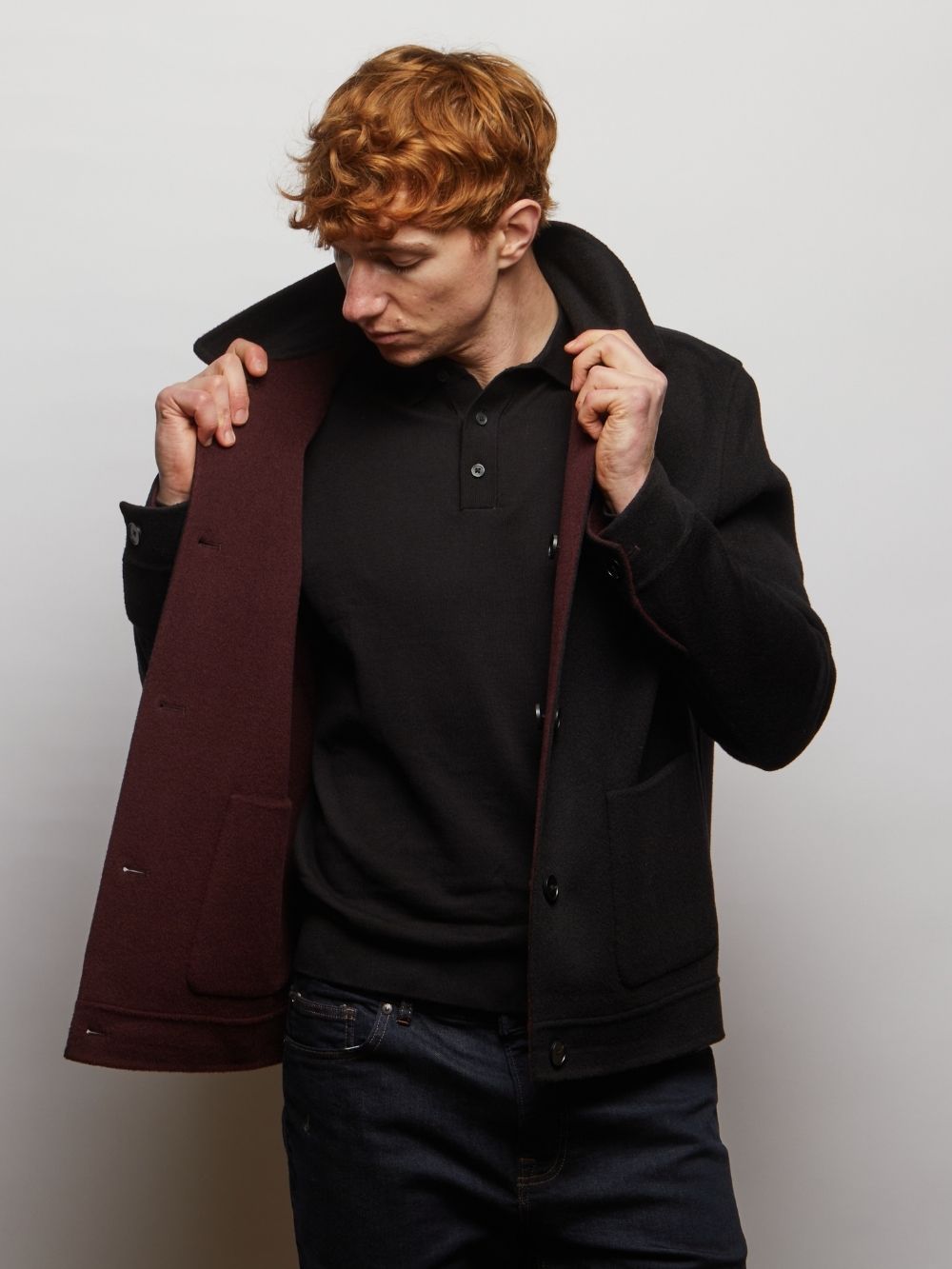 Irish Reversible Wool Blend Jacket