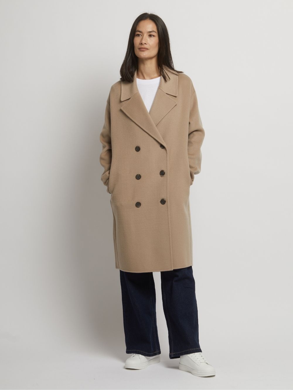 Flora Wool Cashmere Double Breasted Coat
