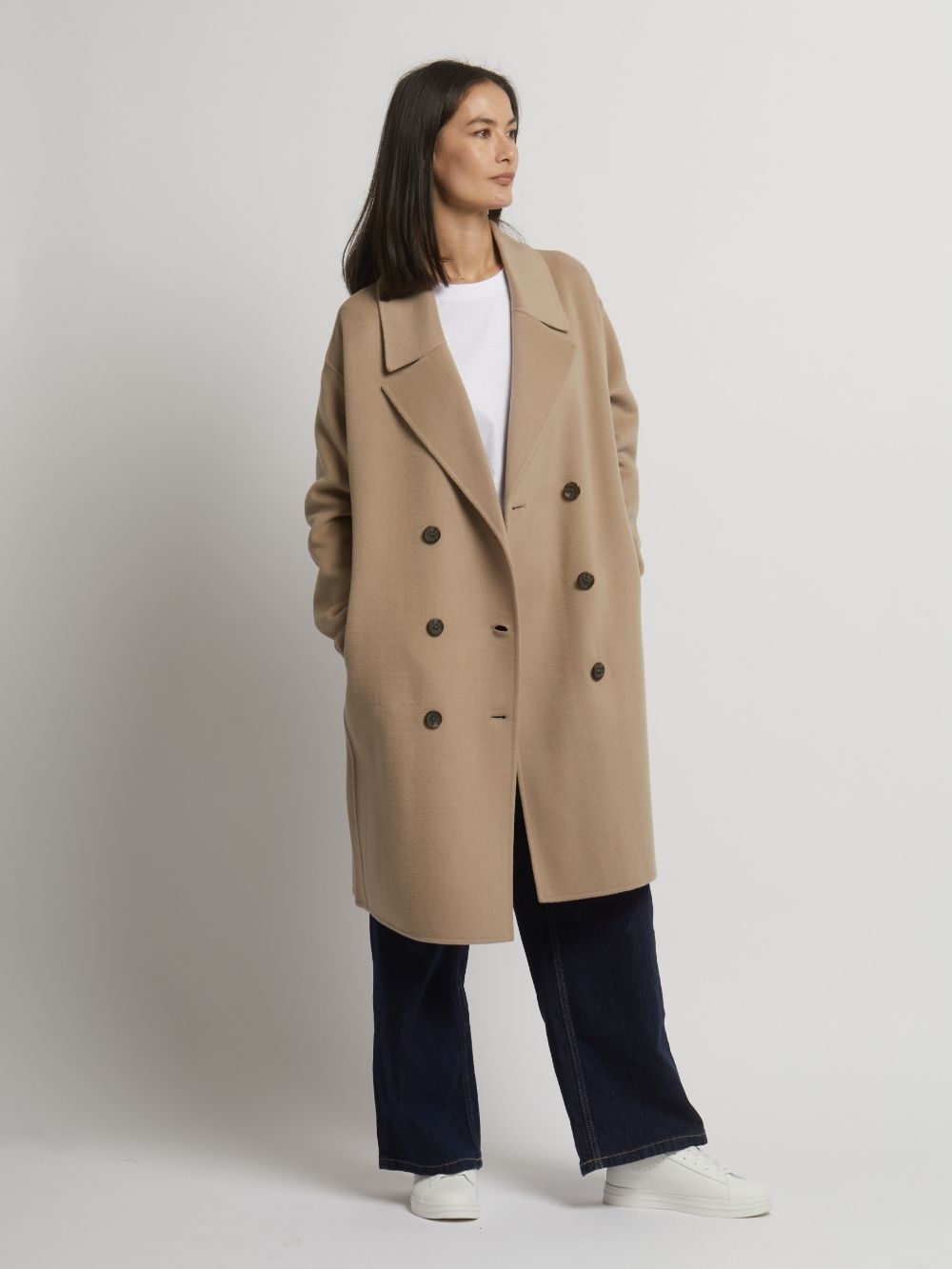 Flora Wool Cashmere Double Breasted Coat