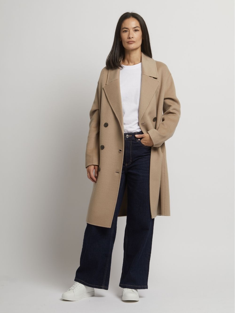 Flora Wool Cashmere Double Breasted Coat