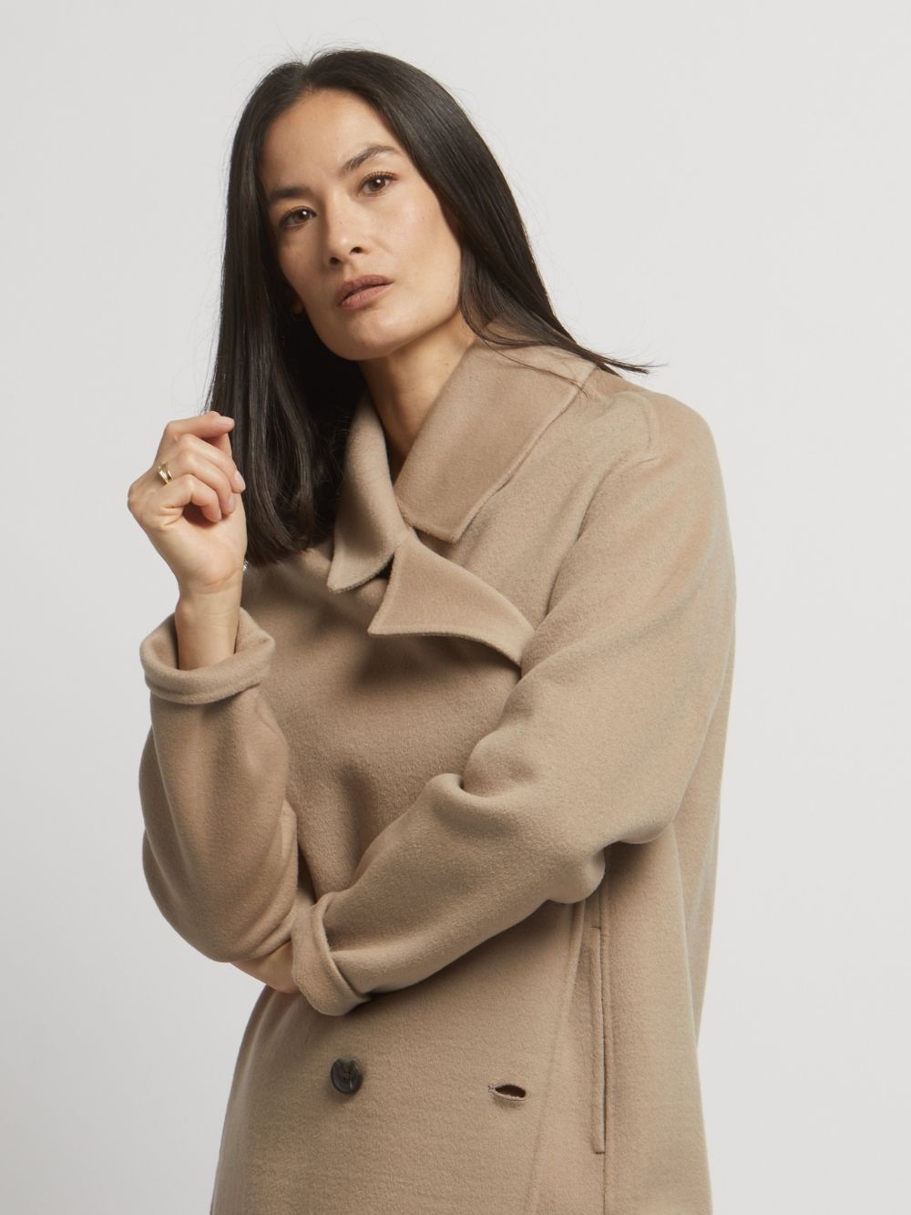 Flora Wool Cashmere Double Breasted Coat