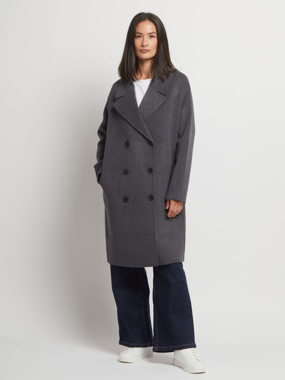 Flora Wool Cashmere Double Breasted Coat