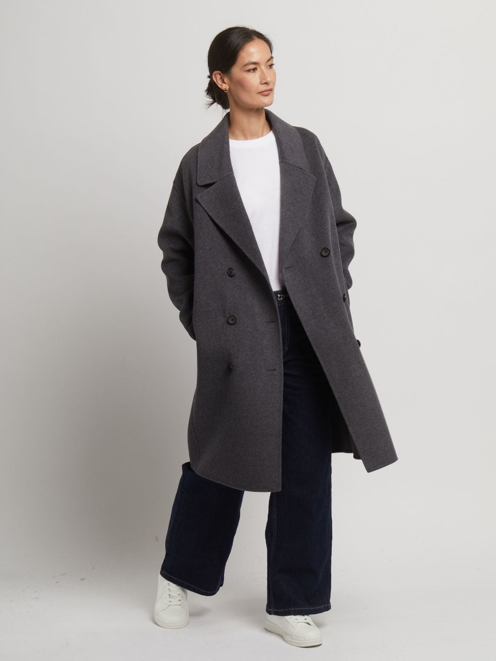 Flora Wool Cashmere Double Breasted Coat