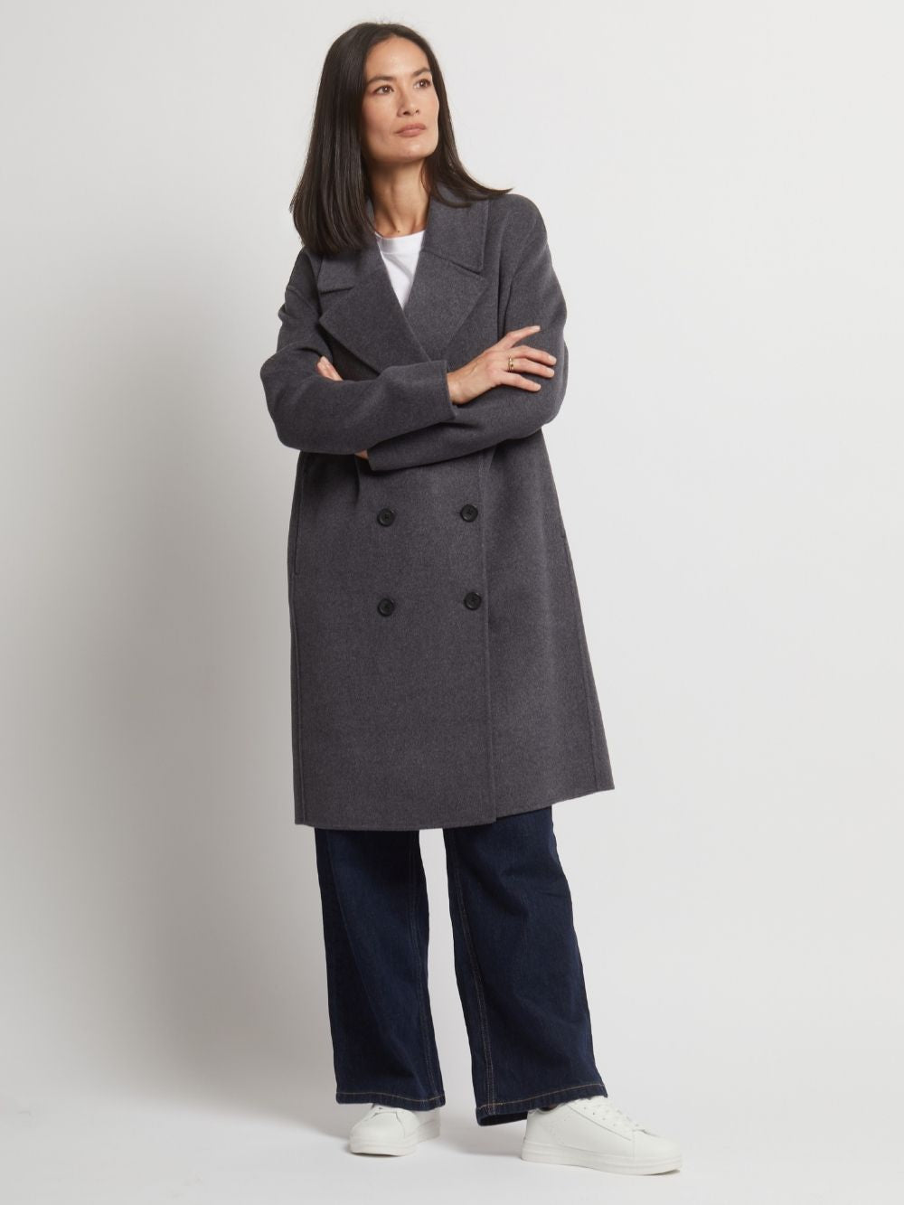 Flora Wool Cashmere Double Breasted Coat