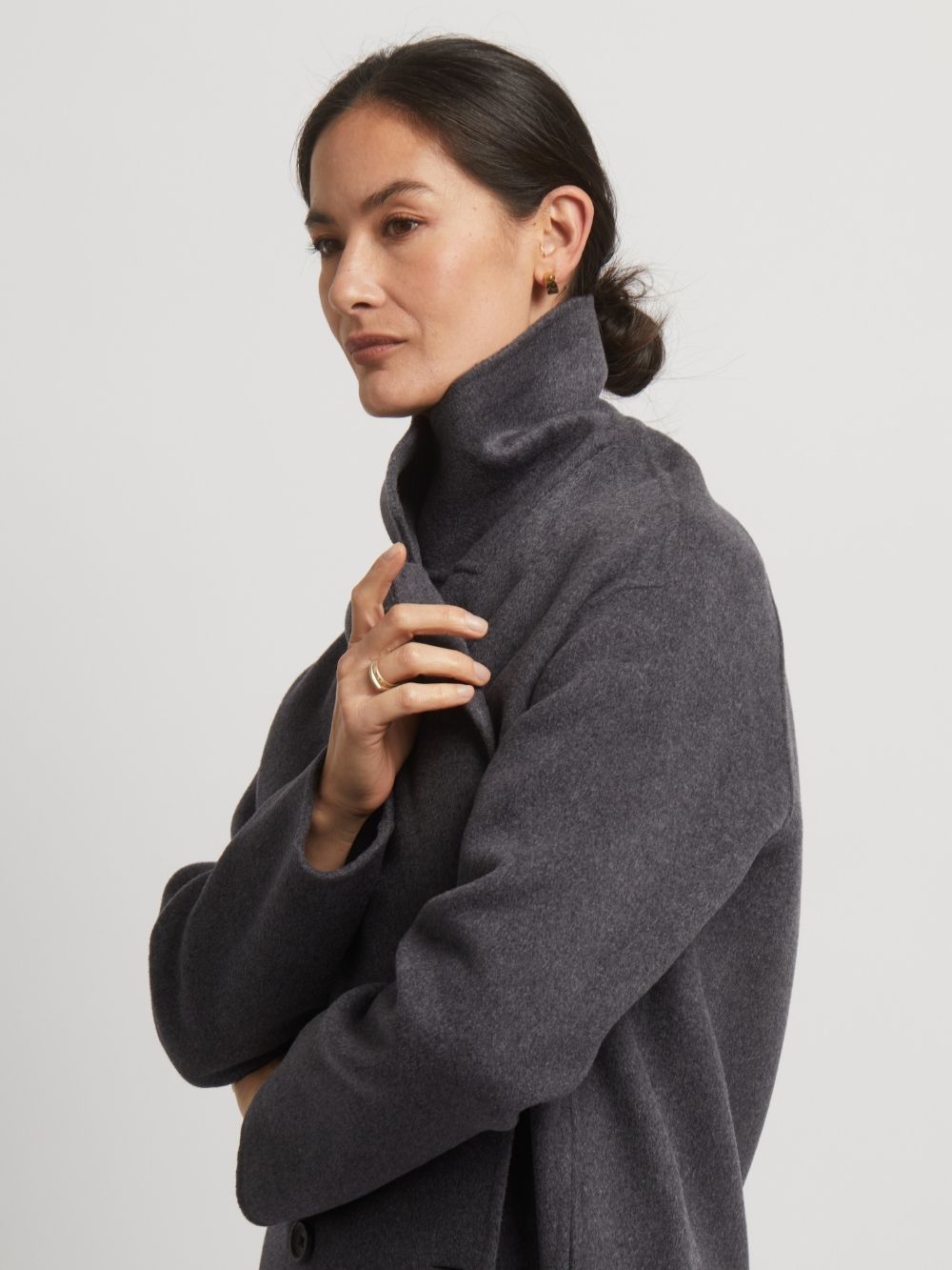 Flora Wool Cashmere Double Breasted Coat