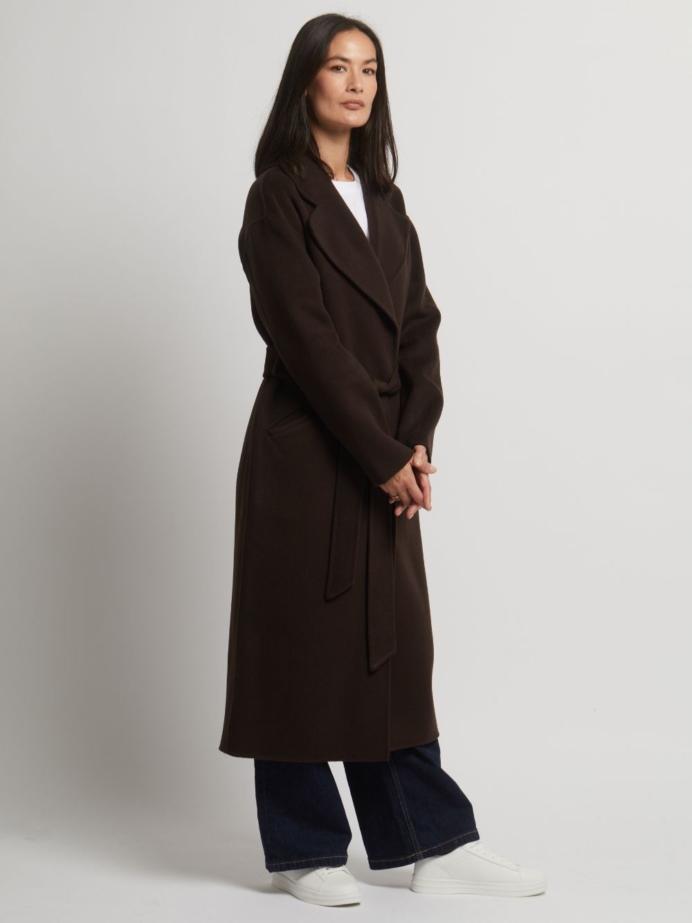 Kelly Belted Wool Cashmere Long Coat