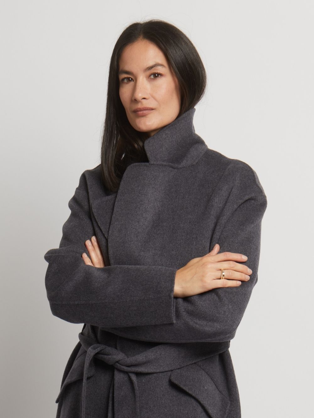 Kelly Belted Wool Cashmere Long Coat