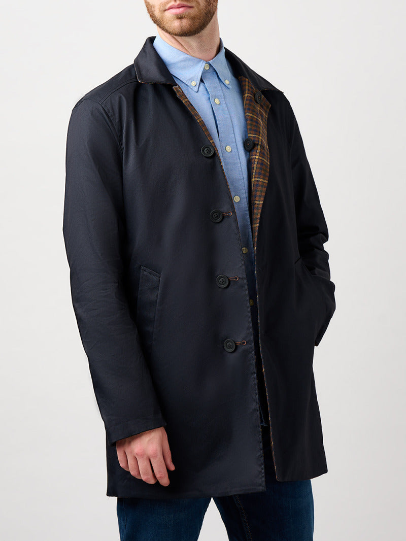 Montague Brown Check Reversible Raincoat