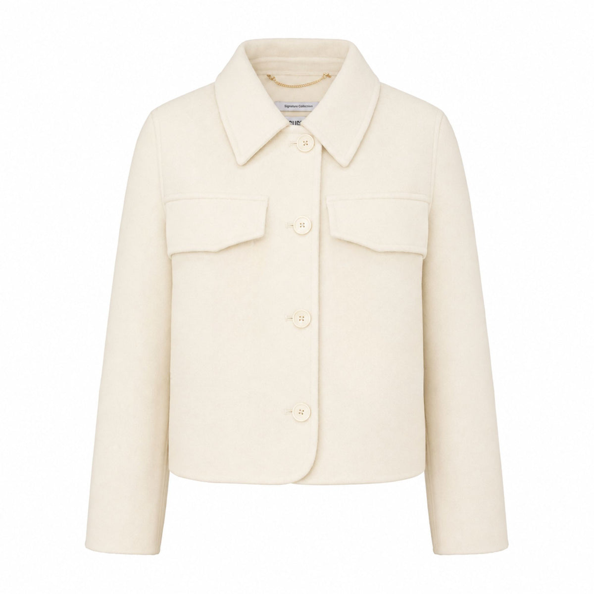 Pearl Wool Cashmere Cropped Utility Jacket