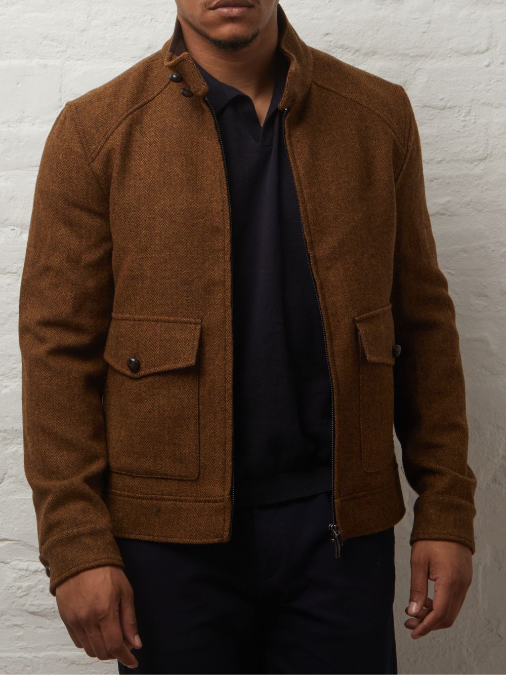Cameron Wool Tweed Harrington Jacket