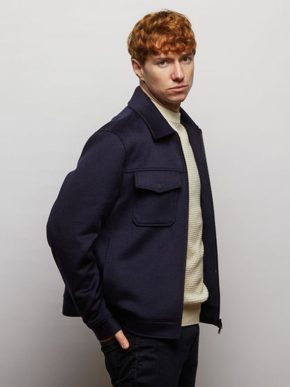 Steele Wool Blend Zip Front Short Jacket
