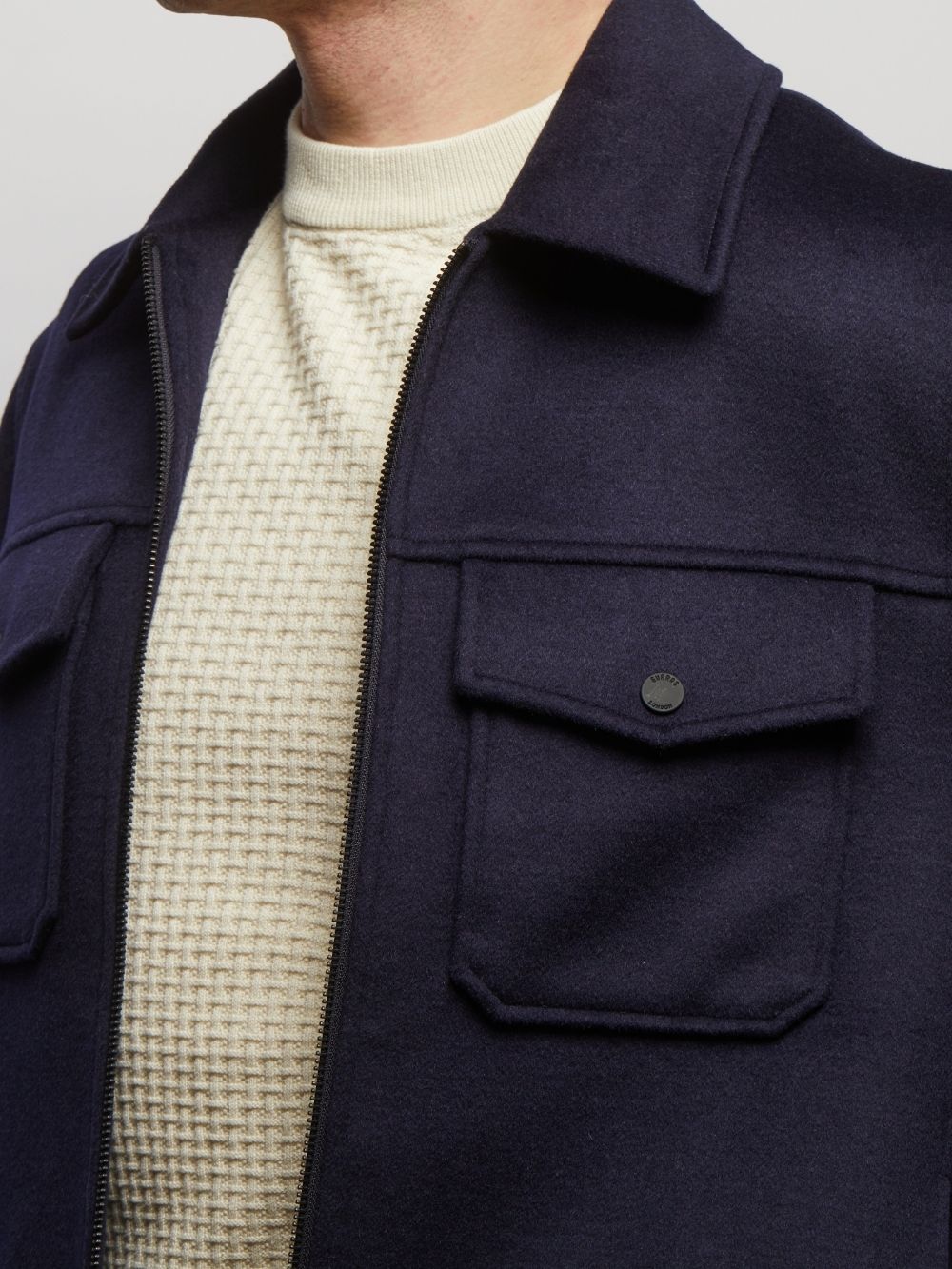 Steele Wool Blend Zip Front Short Jacket