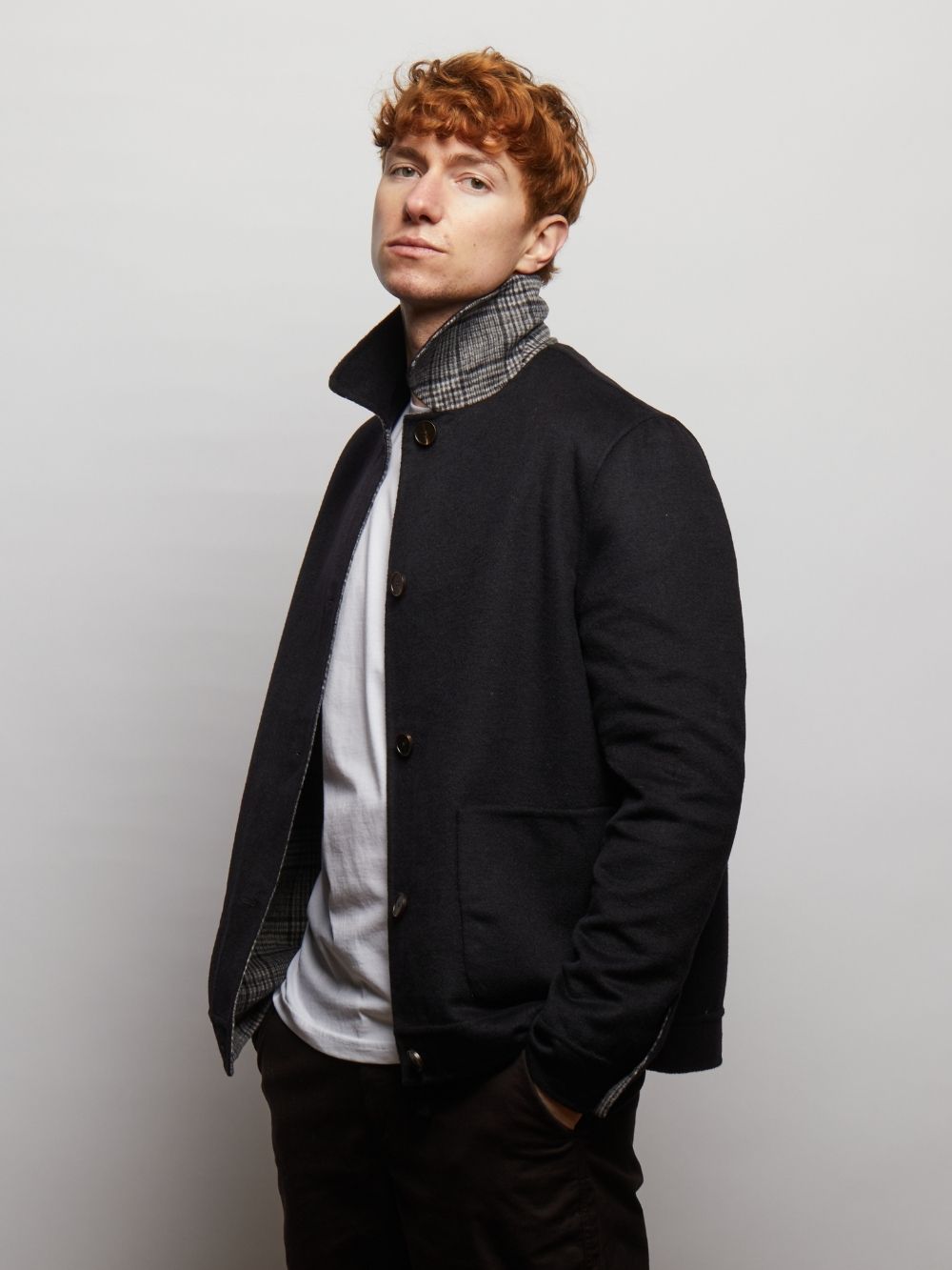 Scot Reversible Wool Blend Jacket