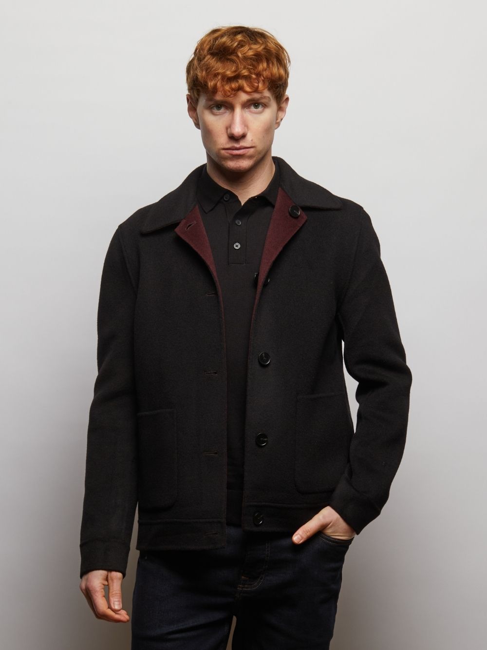 Irish Reversible Wool Blend Jacket