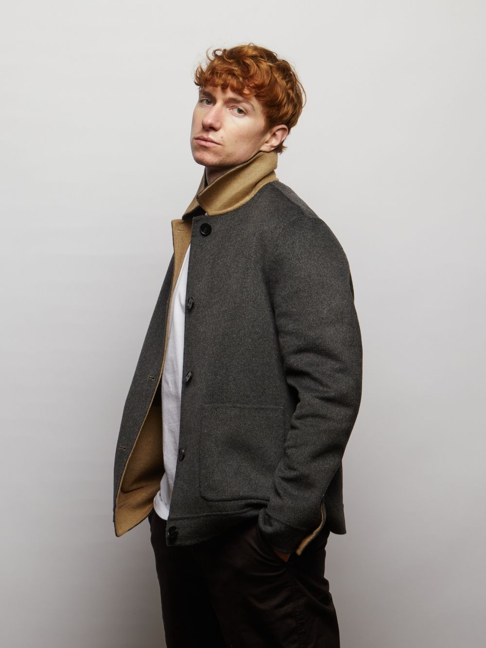 Irish Reversible Wool Blend Jacket