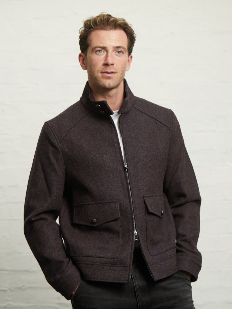 Cameron Wool Tweed Harrington Jacket