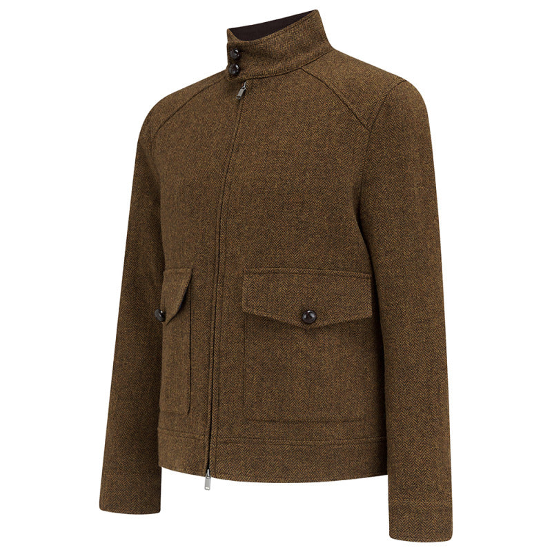 Cameron Wool Tweed Harrington Jacket