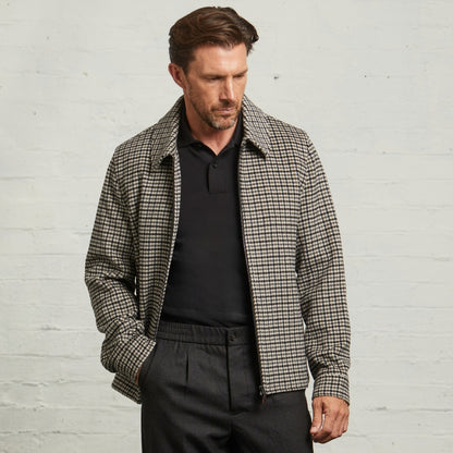 Edward Wool Check Harrington