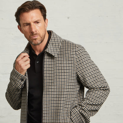 Edward Wool Check Harrington