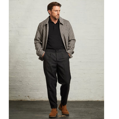 Edward Wool Check Harrington