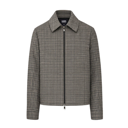 Edward Wool Check Harrington