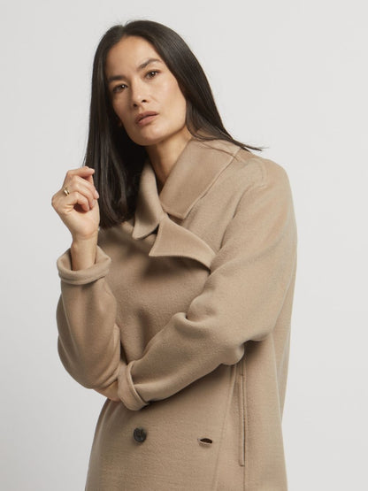 Flora Wool Cashmere Double Breasted Coat
