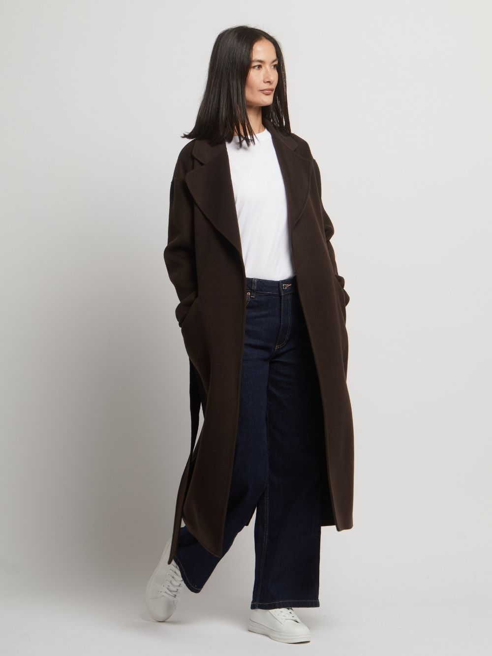 Kelly Belted Wool Cashmere Long Coat