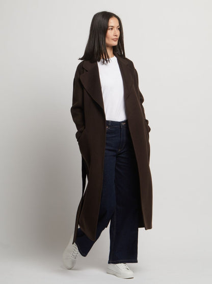 Kelly Belted Wool Cashmere Long Coat