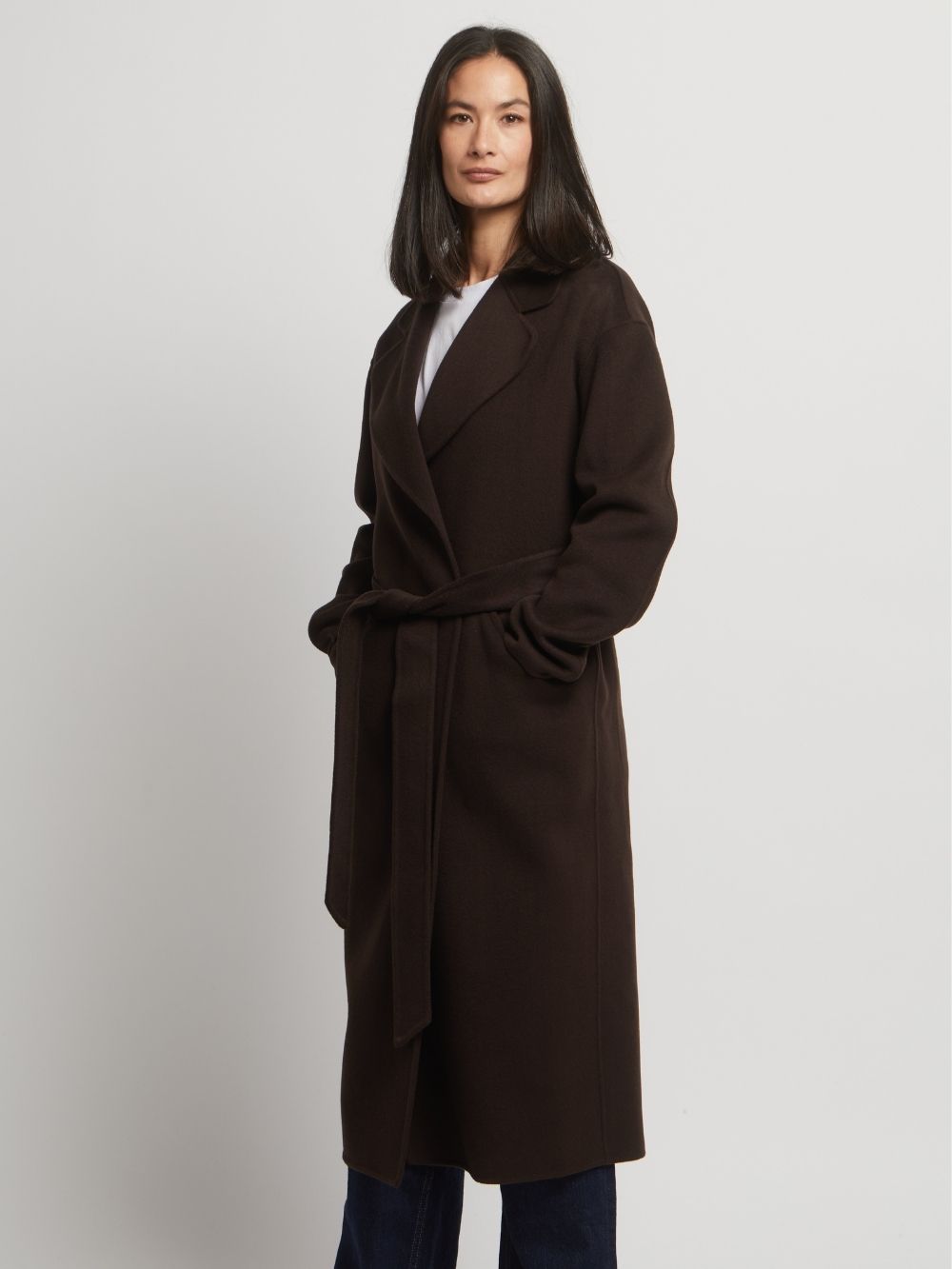Kelly Belted Wool Cashmere Long Coat