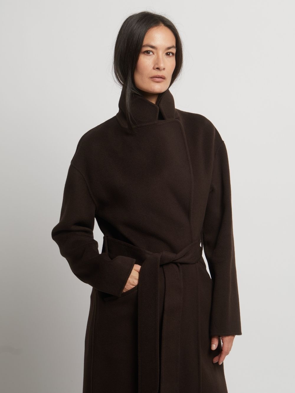 Kelly Belted Wool Cashmere Long Coat
