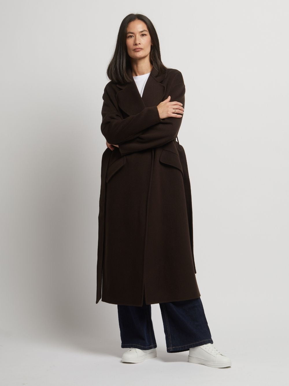 Kelly Belted Wool Cashmere Long Coat