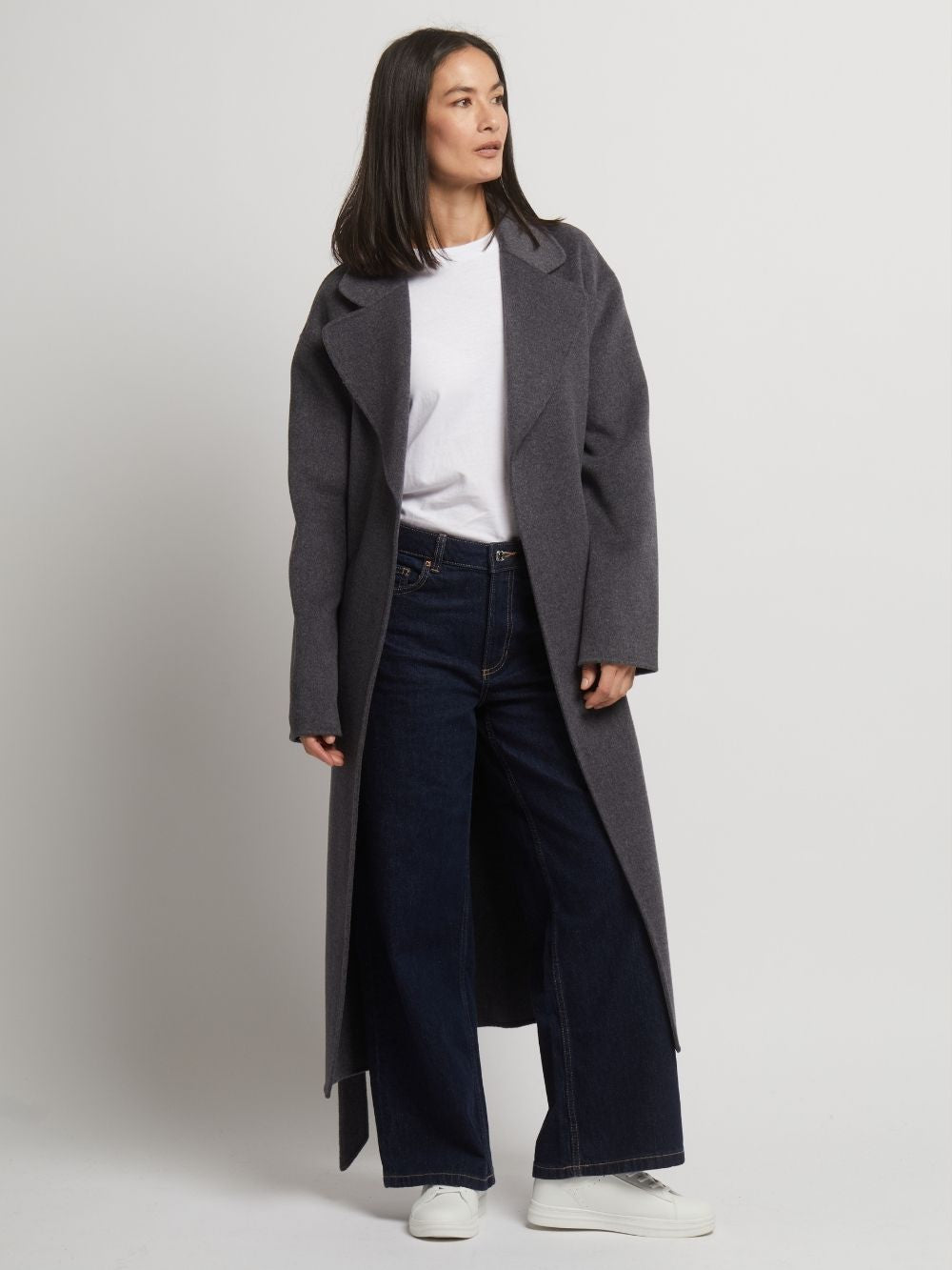 Kelly Belted Wool Cashmere Long Coat
