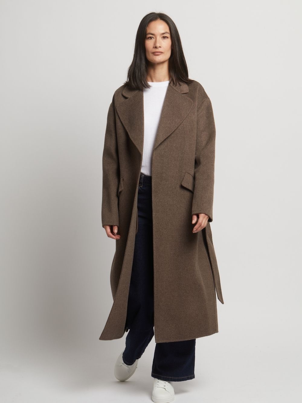 Kelly Belted Wool Cashmere Long Coat