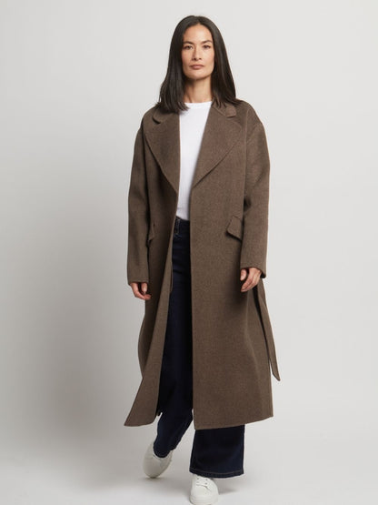 Kelly Belted Wool Cashmere Long Coat