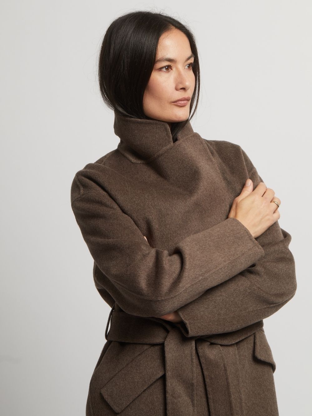 Kelly Belted Wool Cashmere Long Coat