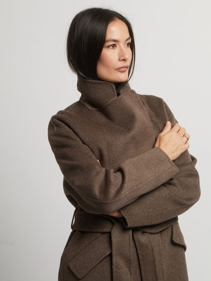 Kelly Belted Wool Cashmere Long Coat
