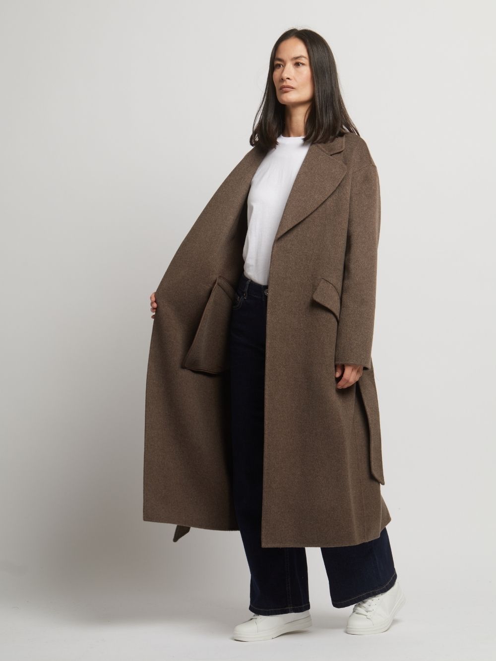 Kelly Belted Wool Cashmere Long Coat