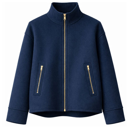 Lily Wool Cashmere Funnel Zip Jacket