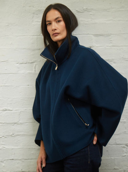 Lily Wool Cashmere Funnel Zip Jacket