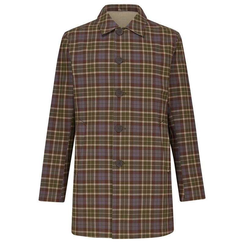 Montague Green Plaid Reversible Raincoat