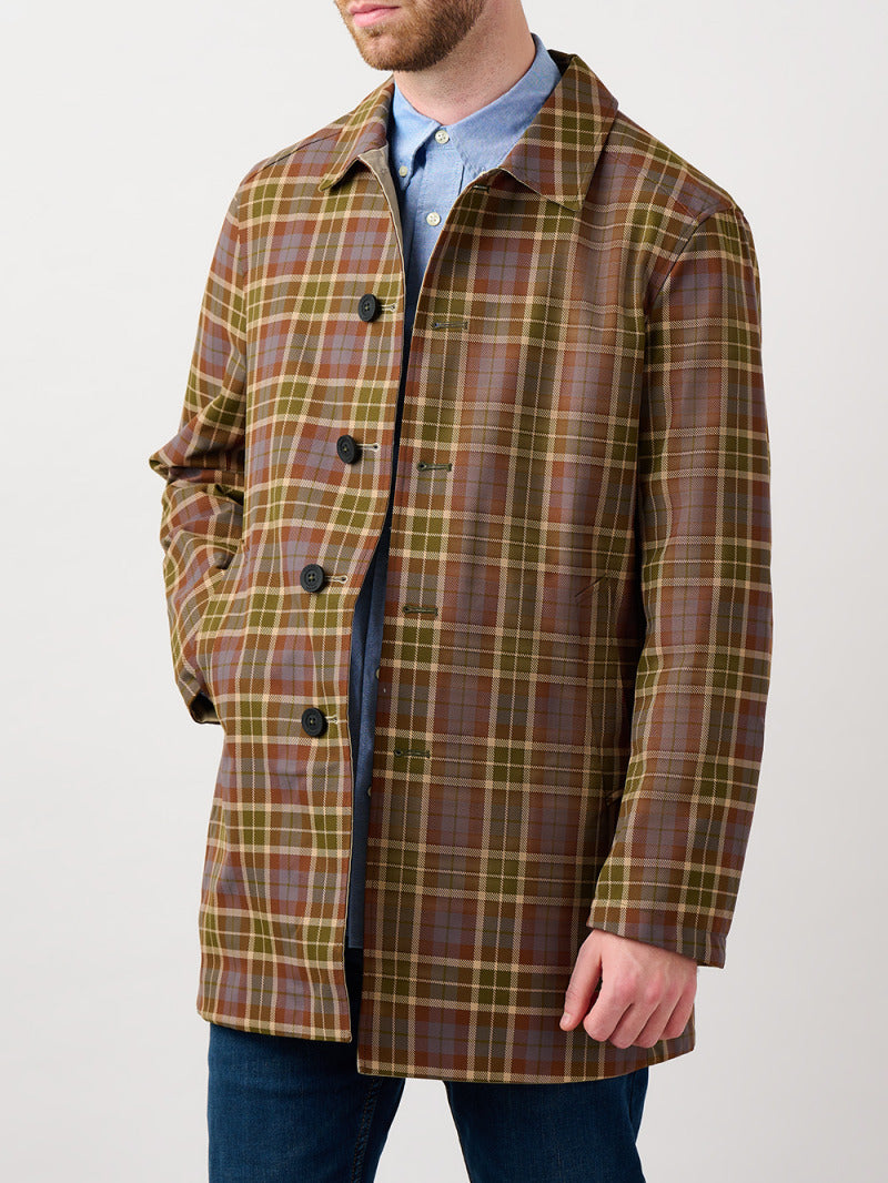 Montague Green Plaid Reversible Raincoat