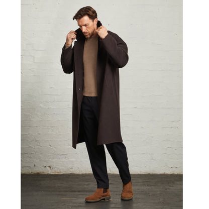 Oscar Wool Blind-Seam Overcoat