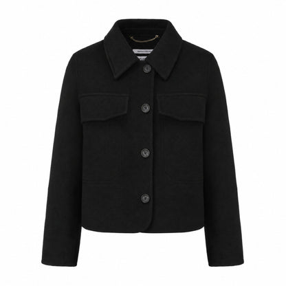 Pearl Wool Cashmere Cropped Utility Jacket