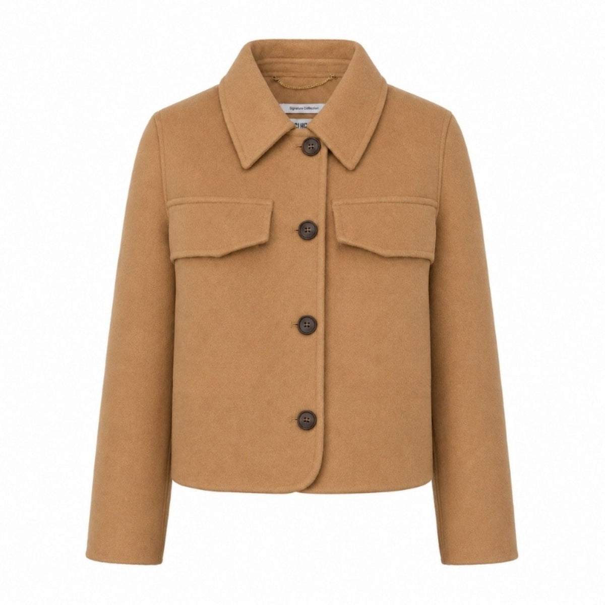 Pearl Wool Cashmere Cropped Utility Jacket
